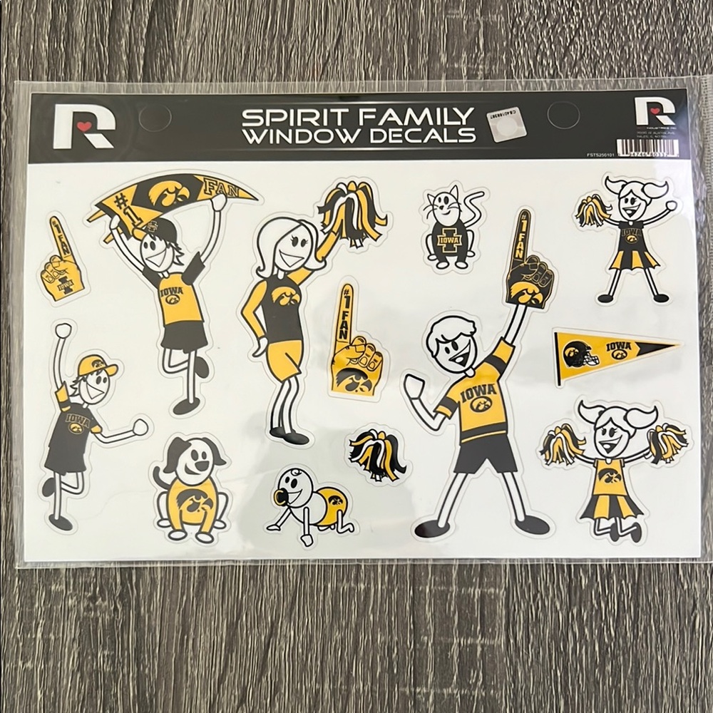 Iowa Hawkeyes Spirit Family Window Decals